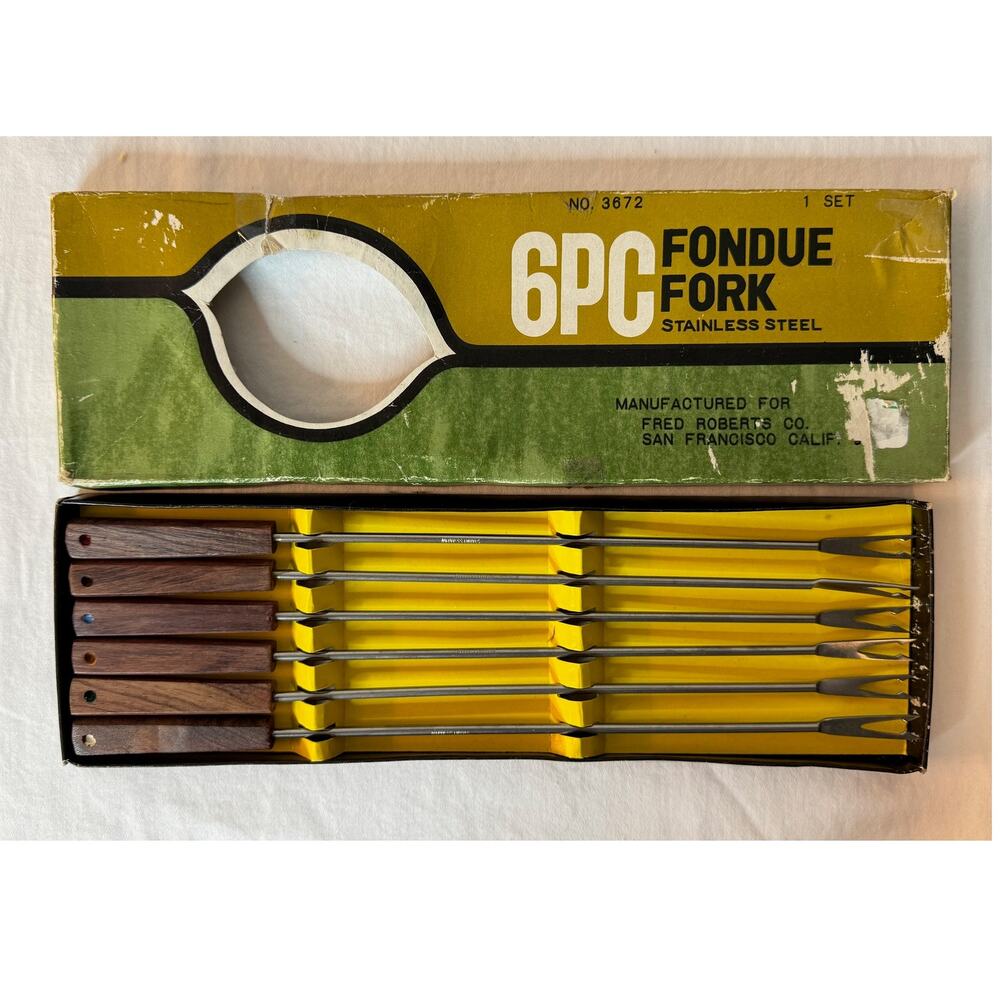 Vintage Fondue Fork Set Stainless Steel Fred Roberts Co.